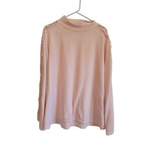 Cato Peach mock neck open lace should‎ and sleeve long sleeve